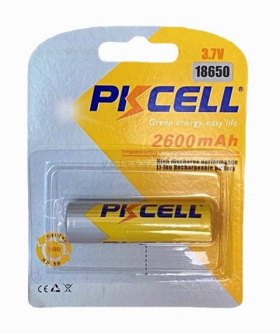 Аккумулятор Pkcell Li-ion, 2600mAh, 3.7V, с защитой (1 шт.)-1